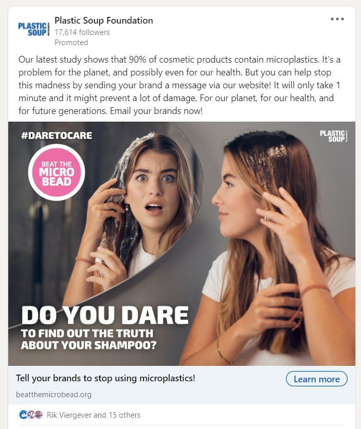 daretocare campaign social ad Linkedin